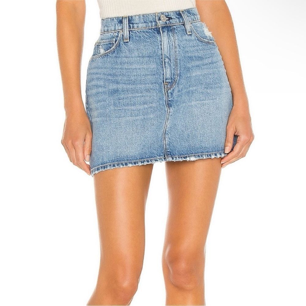 HUDSON JEANS | Viper Distressed Mini Denim Jean Skirt Women’s Size 32 (14)